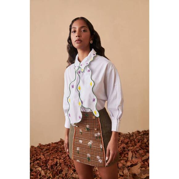 NEW CELIA B bonheur mini skirt in brown - Picture 3 of 7